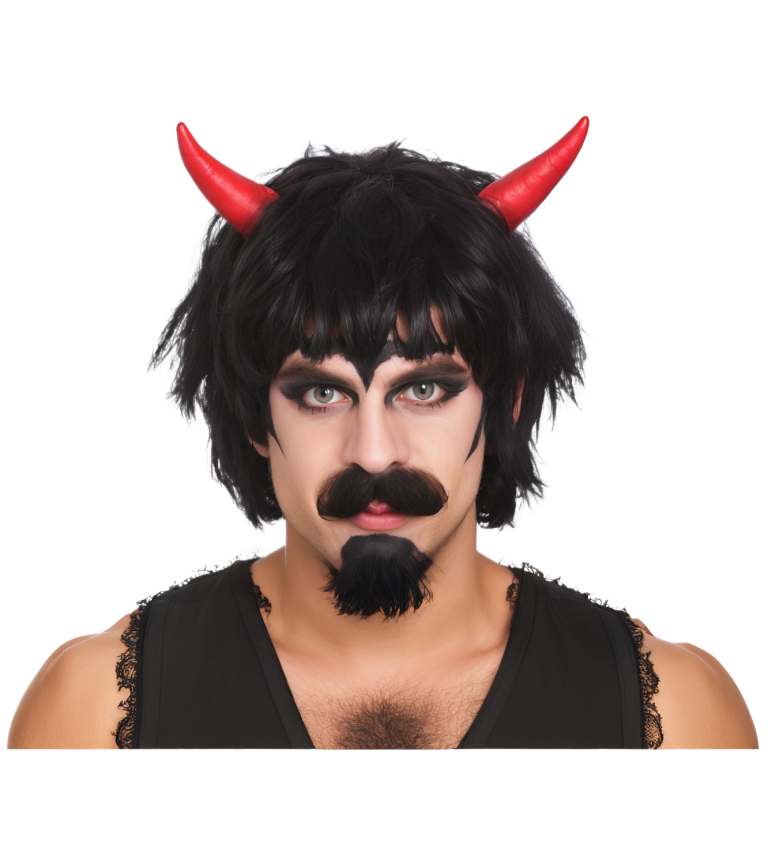 Férfi paróka – ördög szarvakkal