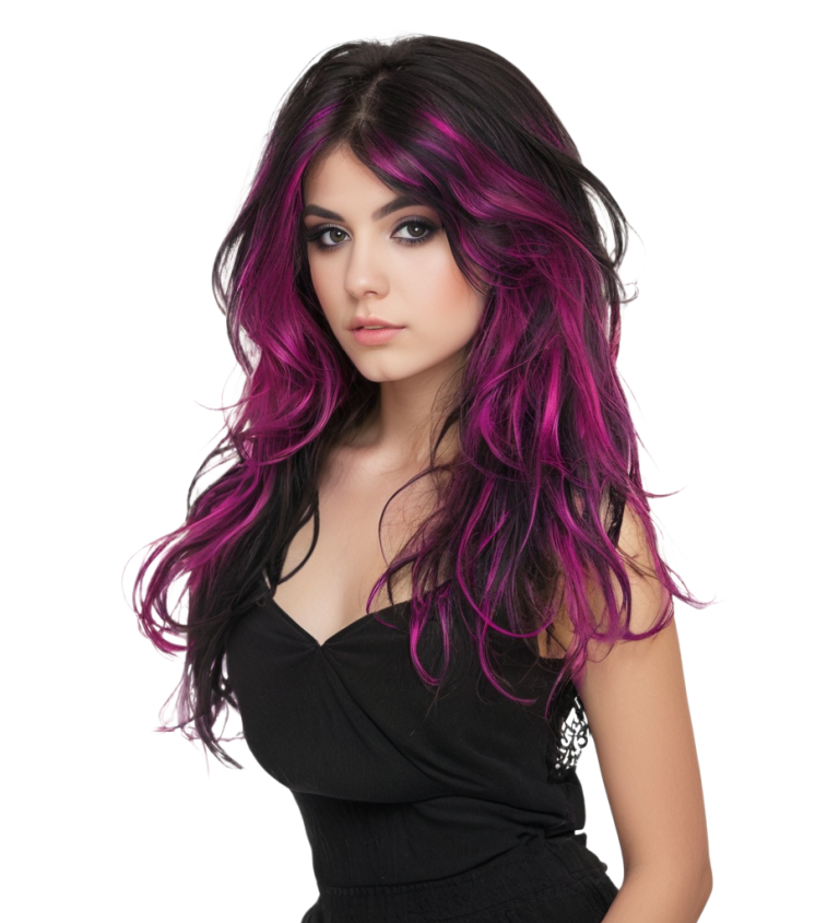 Női paróka – rózsaszín melír