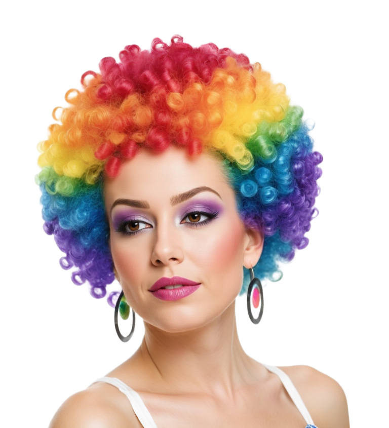 Paróka – afro, több színű