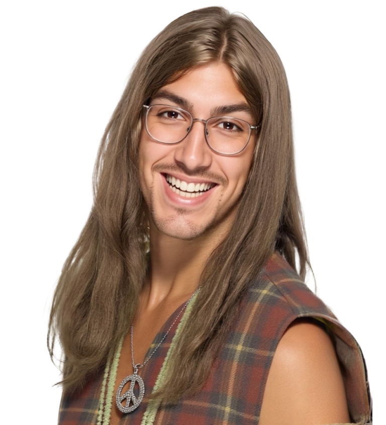 Férfi paróka – 80-as évek hippie férfi