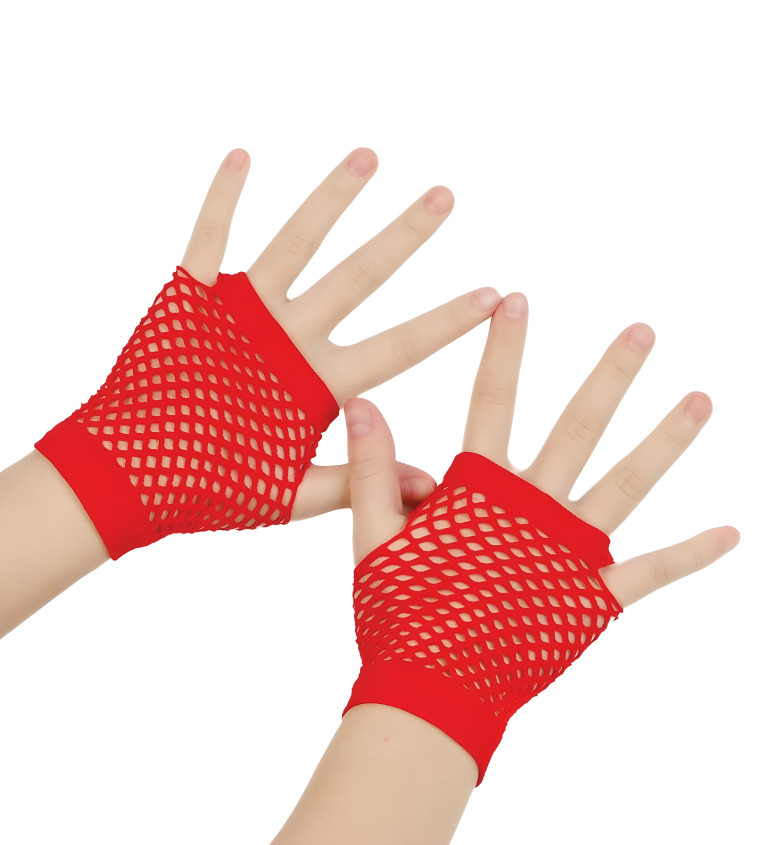 Rövid hálós kesztyű – piros