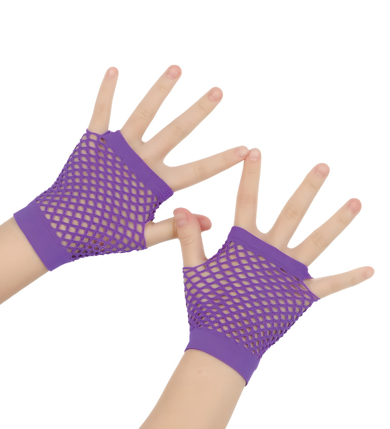 Rövid hálós kesztyű – lila
