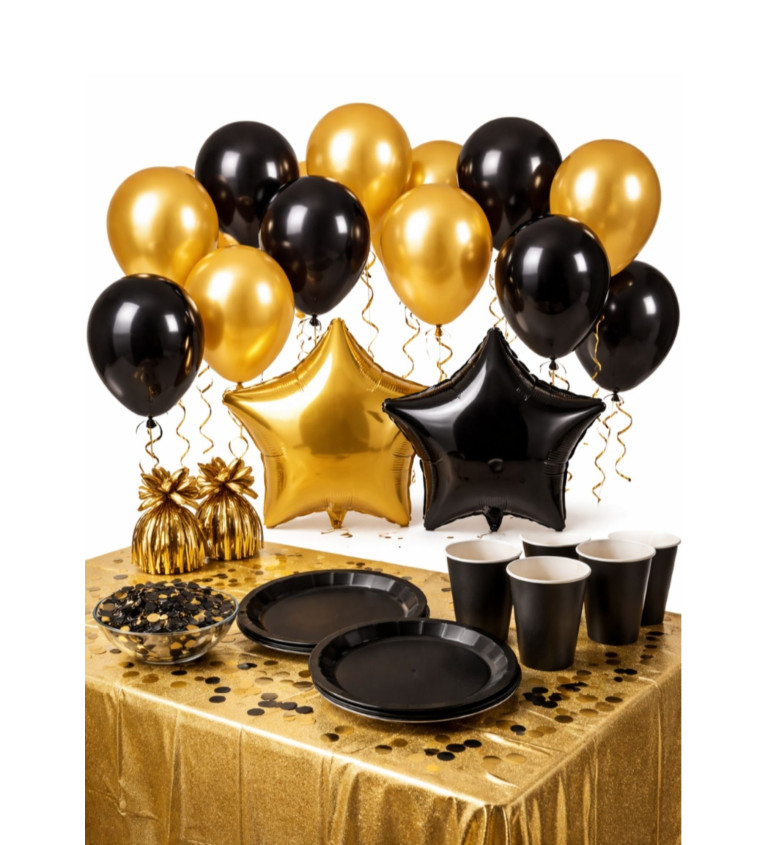 Fekete‑arany party szett