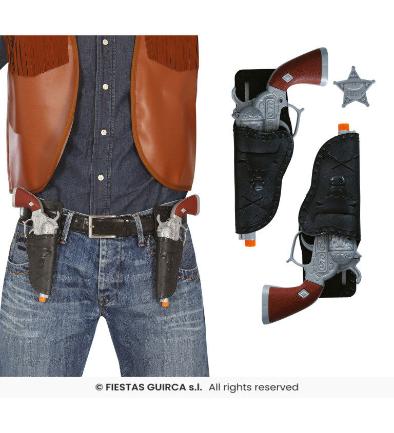Cowboy pisztolyok tokkal – 2 db